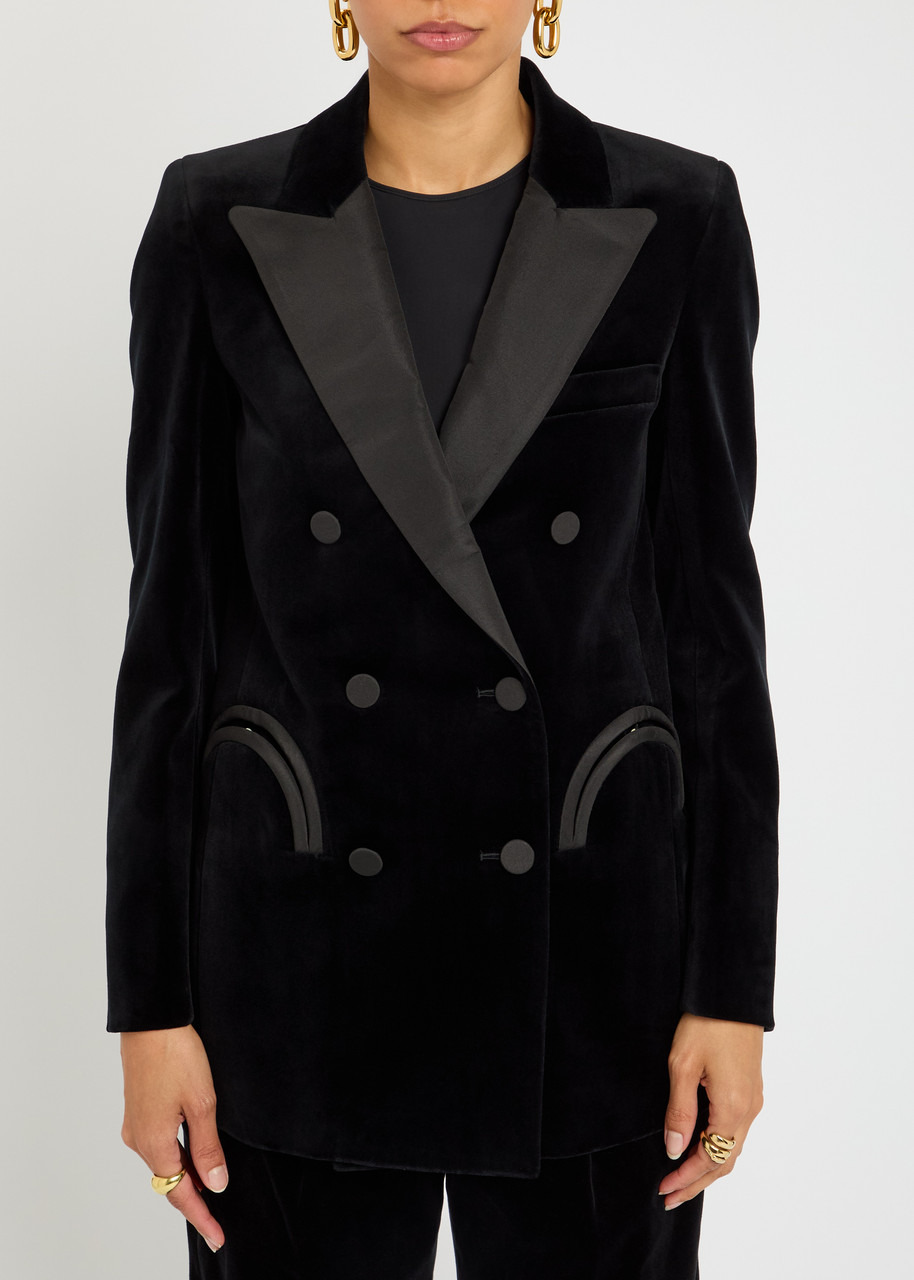 Blaze Milano Everyday Double-breasted Velvet Blazer - 2