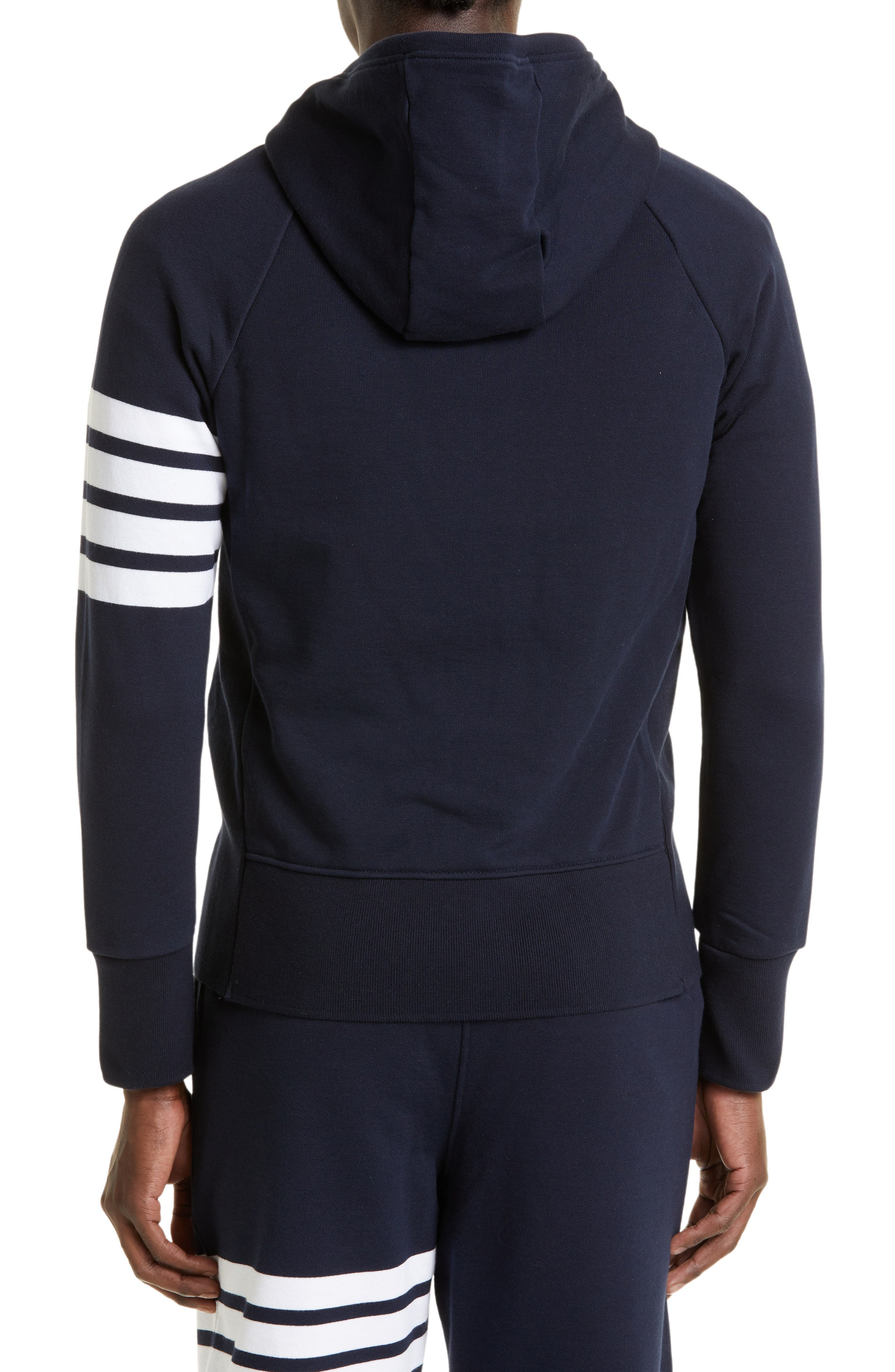 Classic 4-Bar Zip Cotton Hoodie - 3