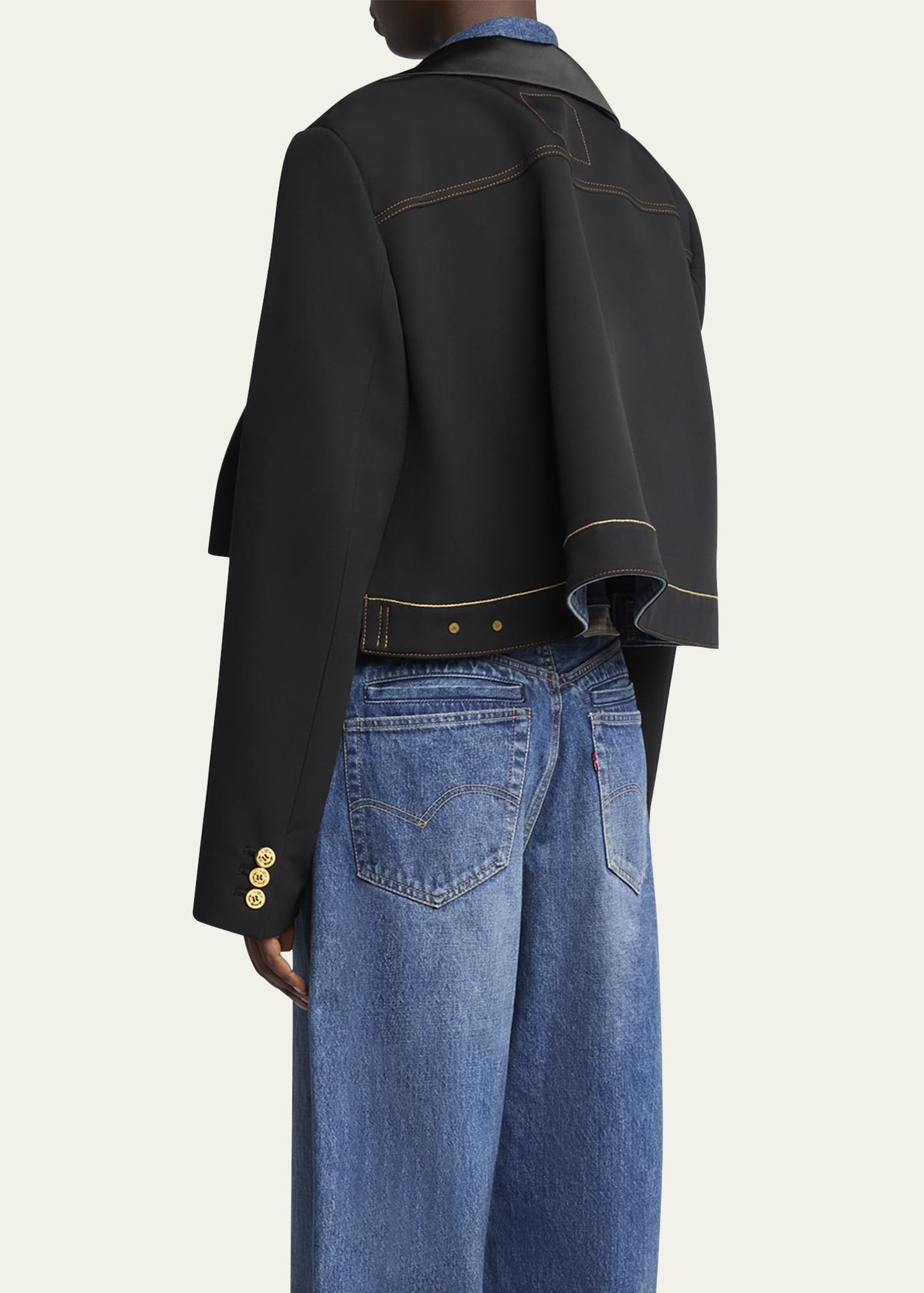 Layered Wool Denim Jacket - 3