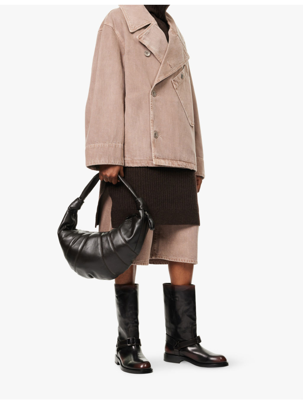 Fortune Croissant large leather shoulder bag - 2