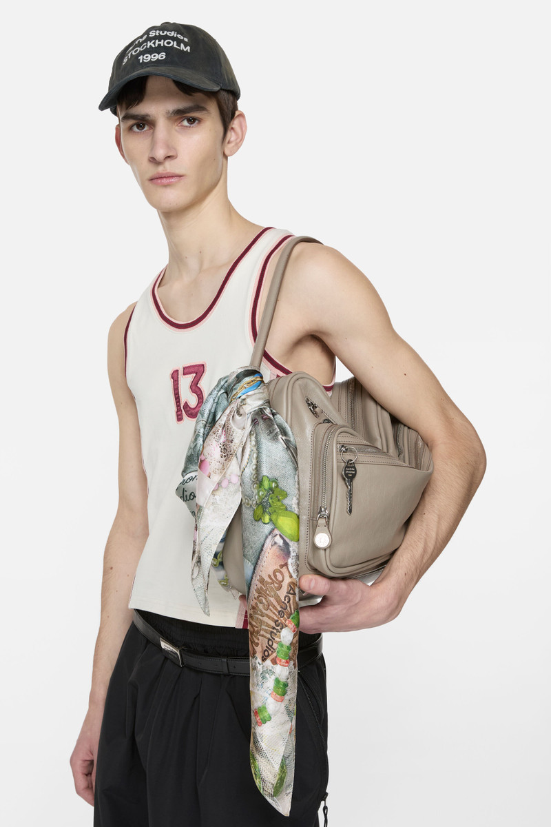 Acne Studios Printed silk scarf - White Multicolor outlook