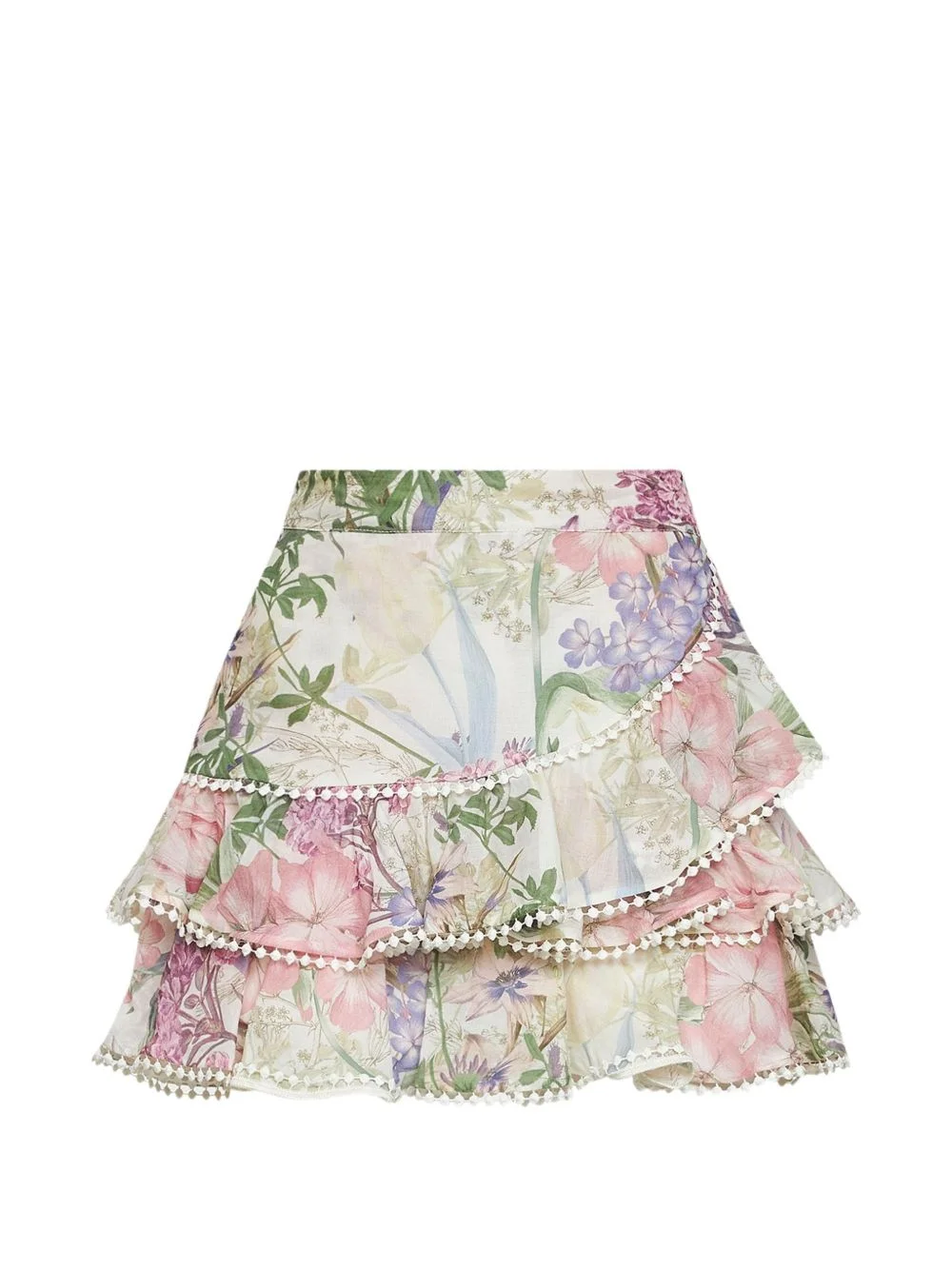 Fera floral-print ruffled mini skirt - 1