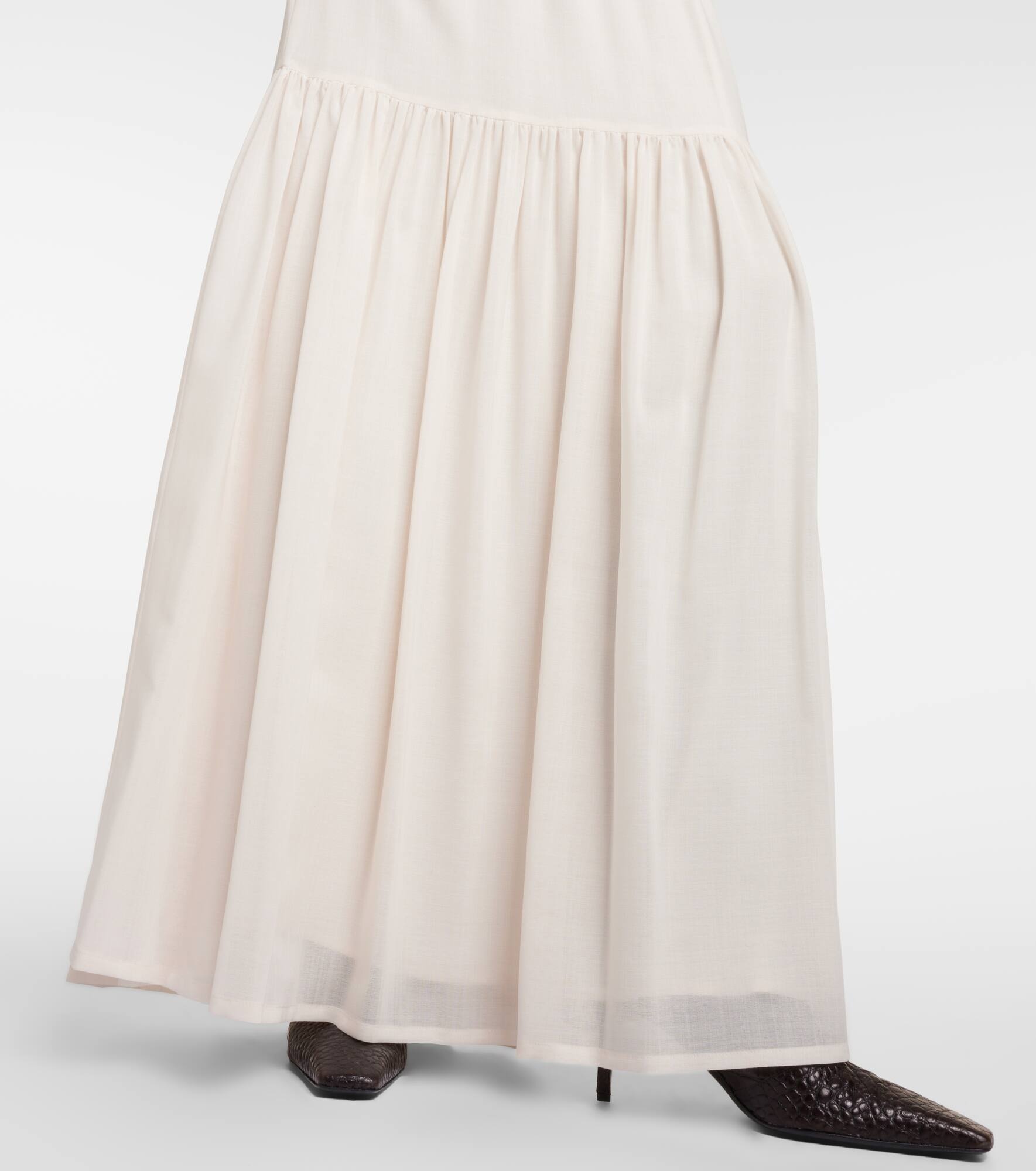 Cafila pleated virgin wool maxi skirt - 5