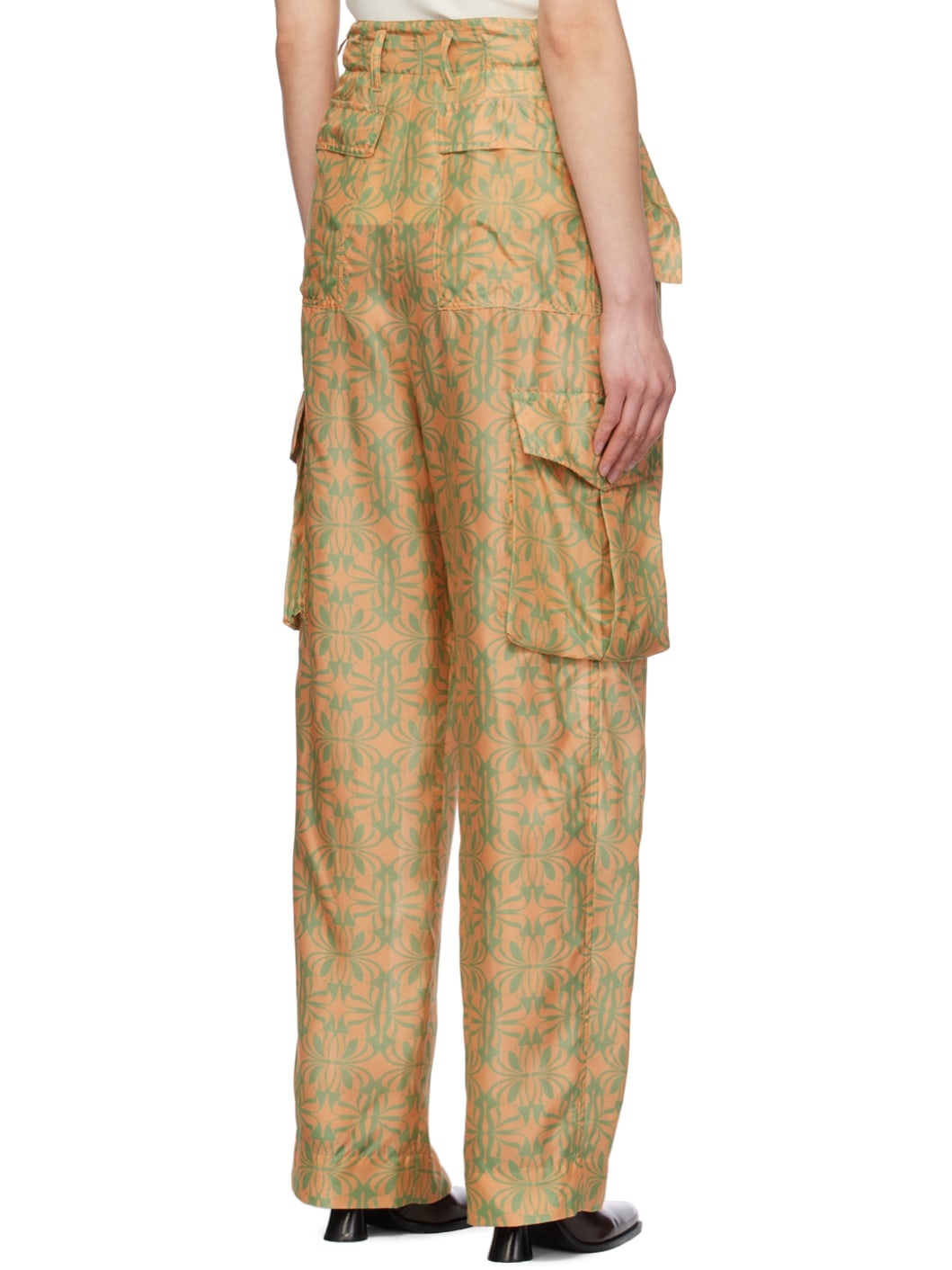 Orange Graphic Cargo Pants - 3