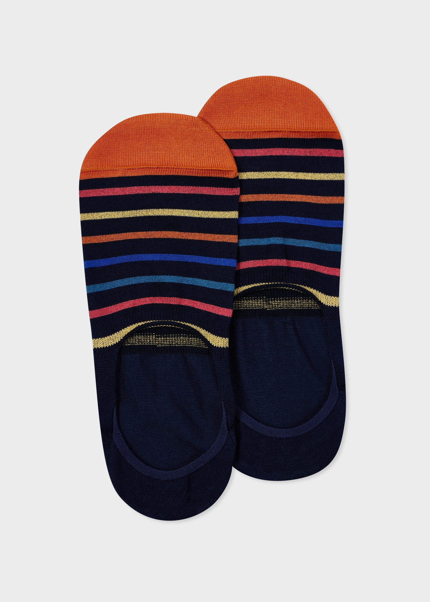 Navy Stripe Loafer Socks - 1