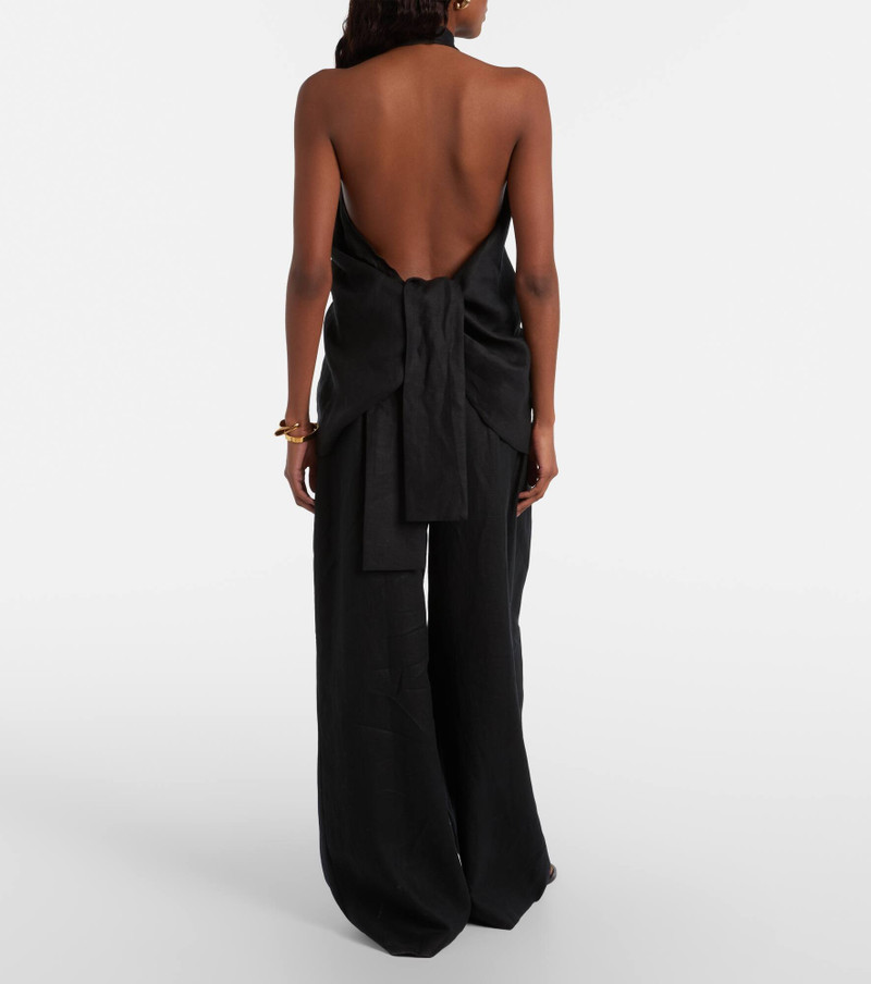 Sofia pleated linen wide-leg pants 3