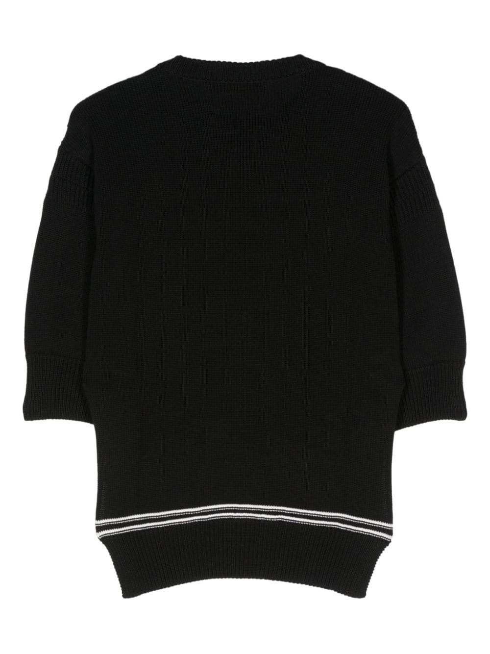 intarsia-knit logo cotton jumper - 2