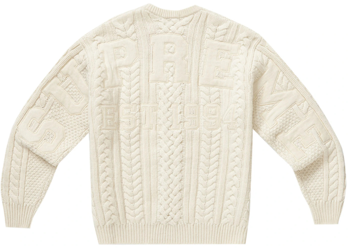 Supreme Appliqué Cable Knit Sweater Ivory - 2