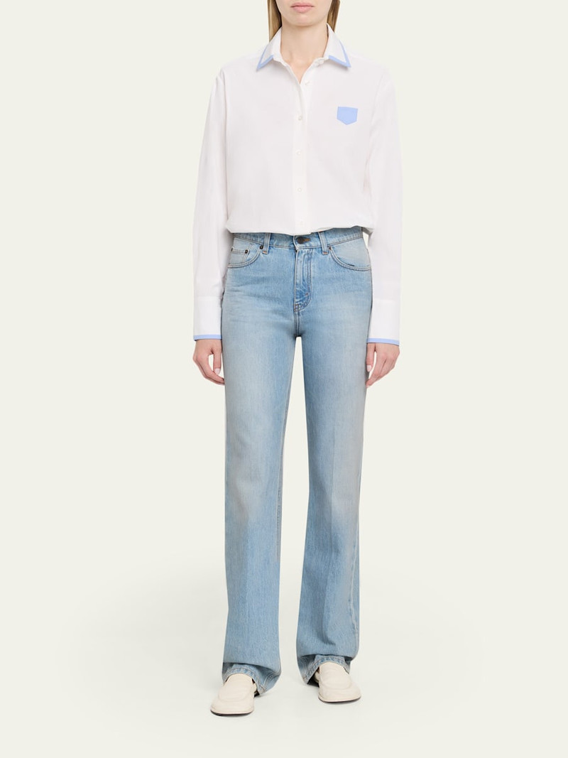 zomer Mini Pocket Cotton Poplin Button-Down Shirt outlook
