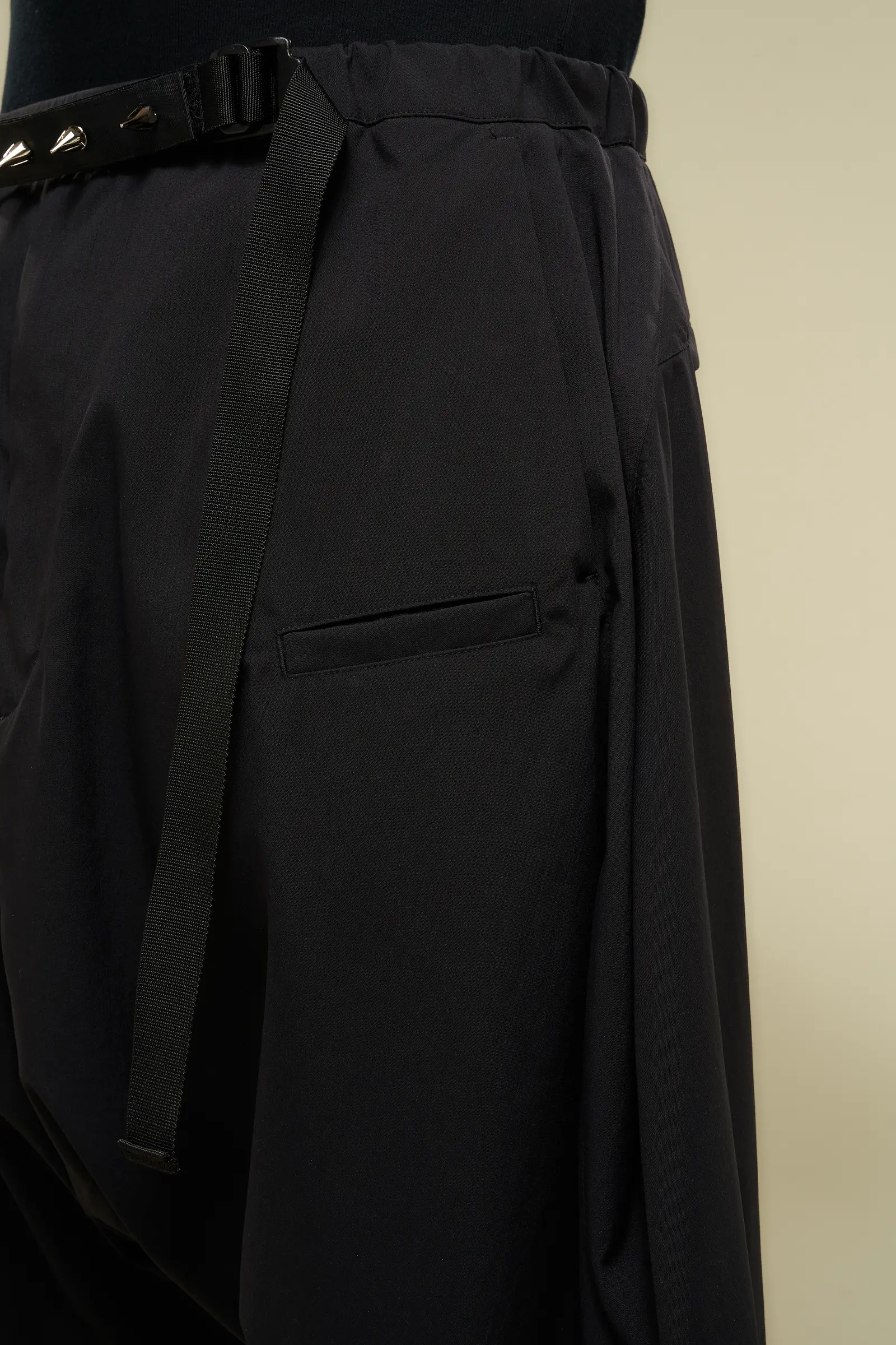 SP62-M Nylon Stretch Web Belt Short Pant Black - 18