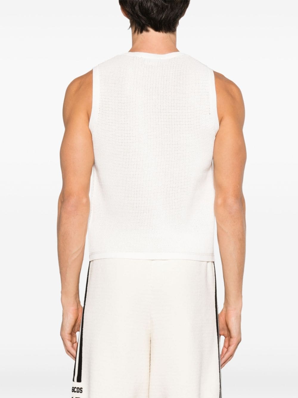 waffle-knit sleeveless jumper - 4