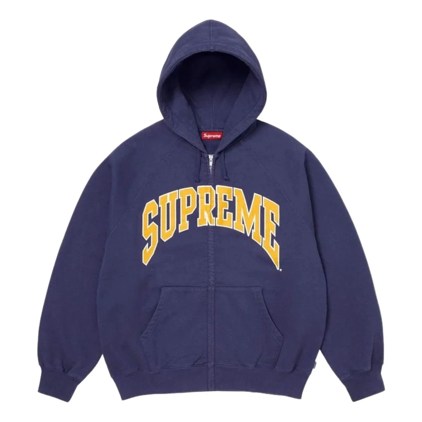 Supreme SS26 Cracked Raglan Zip Up Hooded Sweatshirt 'Washed Navy' SUP-SS26-192-NVY - 1