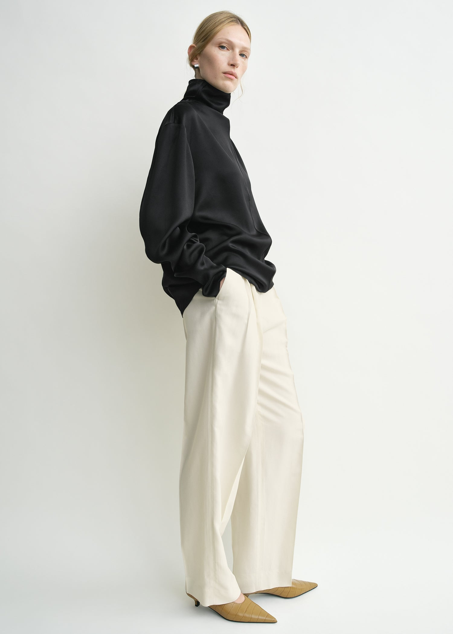 Slouch-neck blouse black - 3