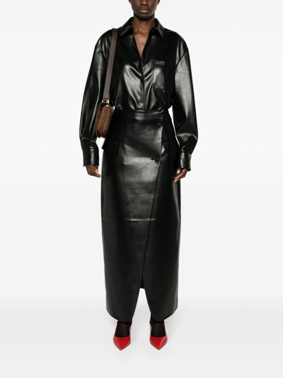 The Frankie Shop Chrissie faux-leather shirt outlook