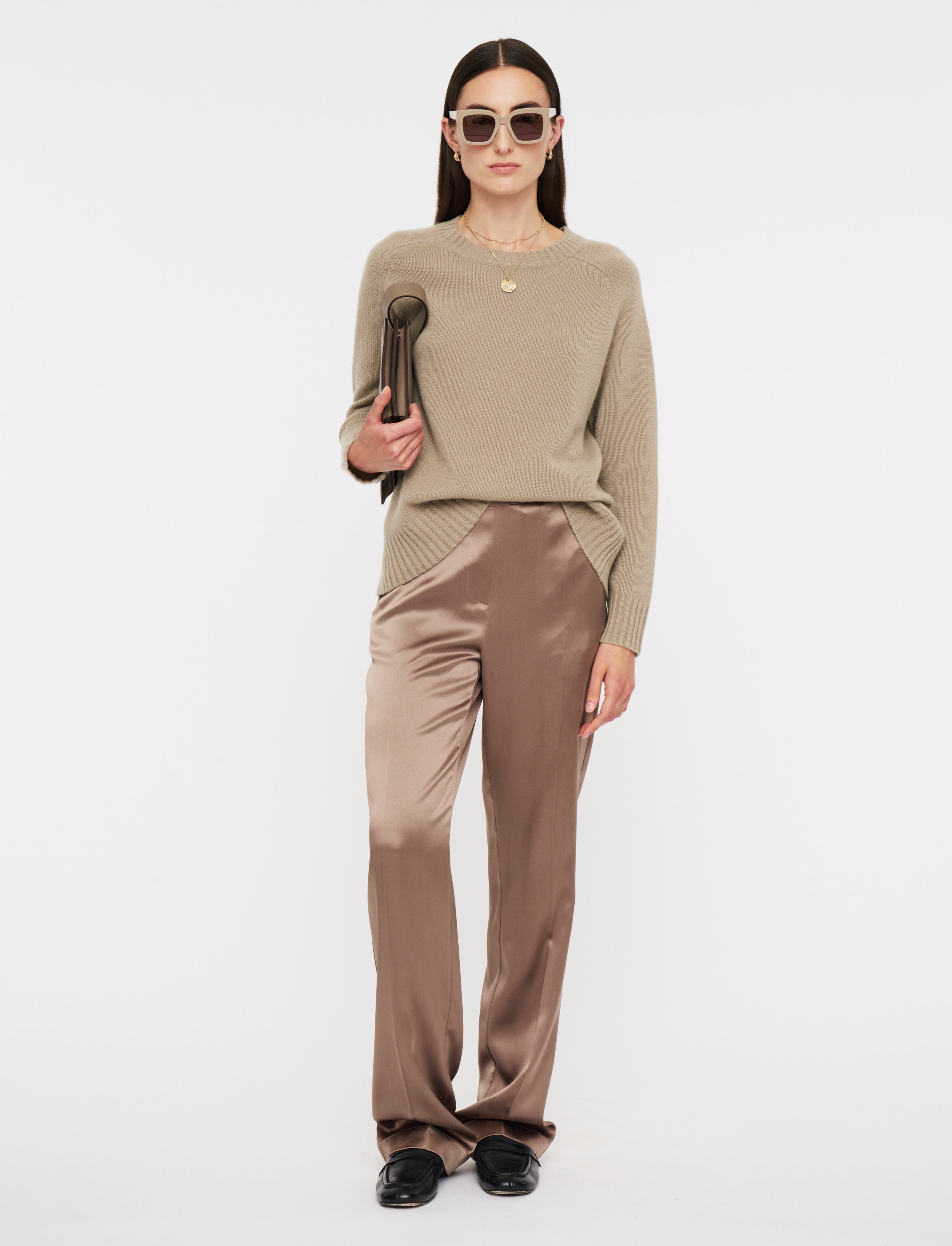 Open Cashmere Round Neck Jumper - 2