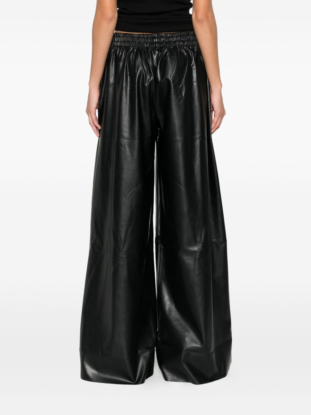 elastic-waist wide-leg trousers - 4