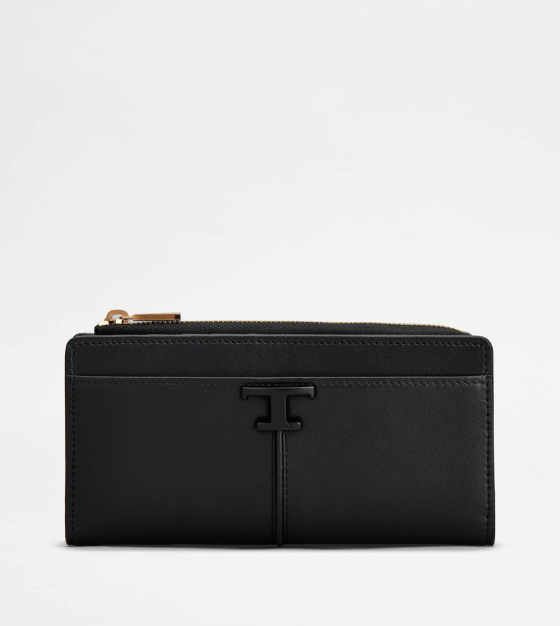 T TIMELESS WALLET IN LEATHER - BLACK 1