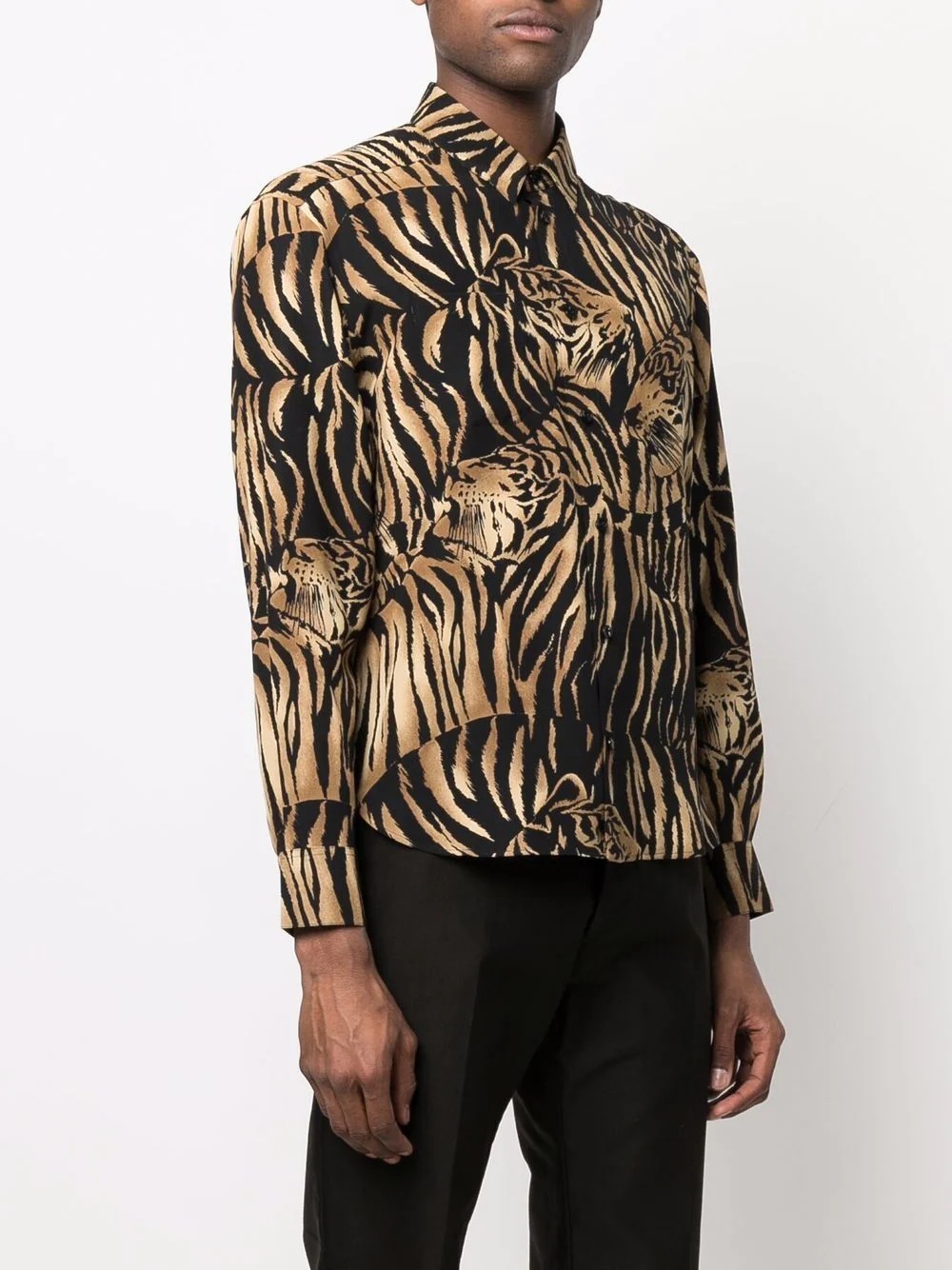 silk tiger-print shirt - 3