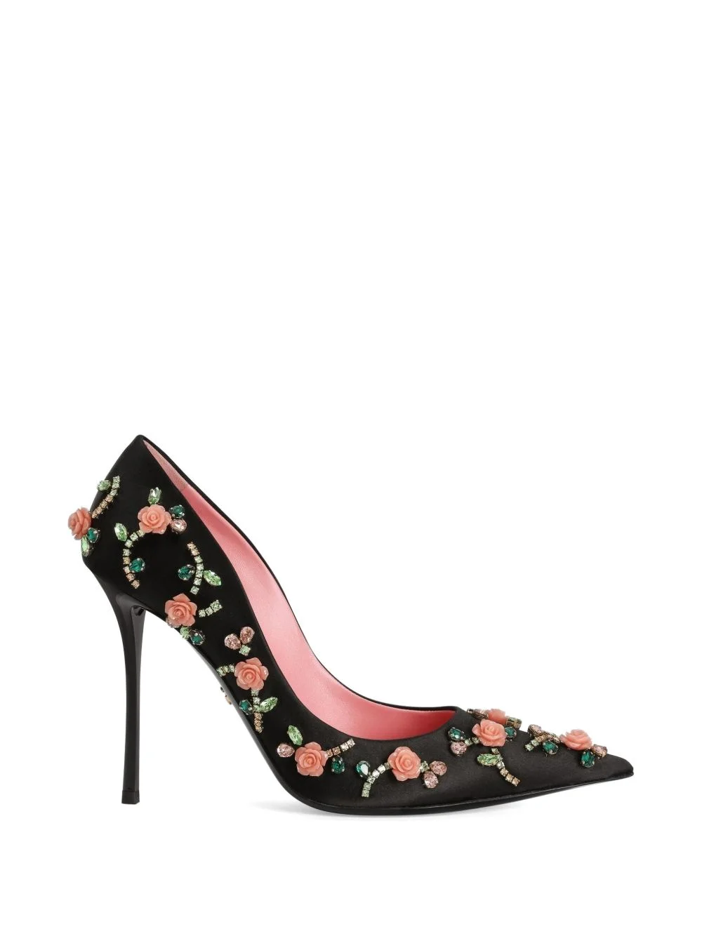 satin pumps with embellishment - 1