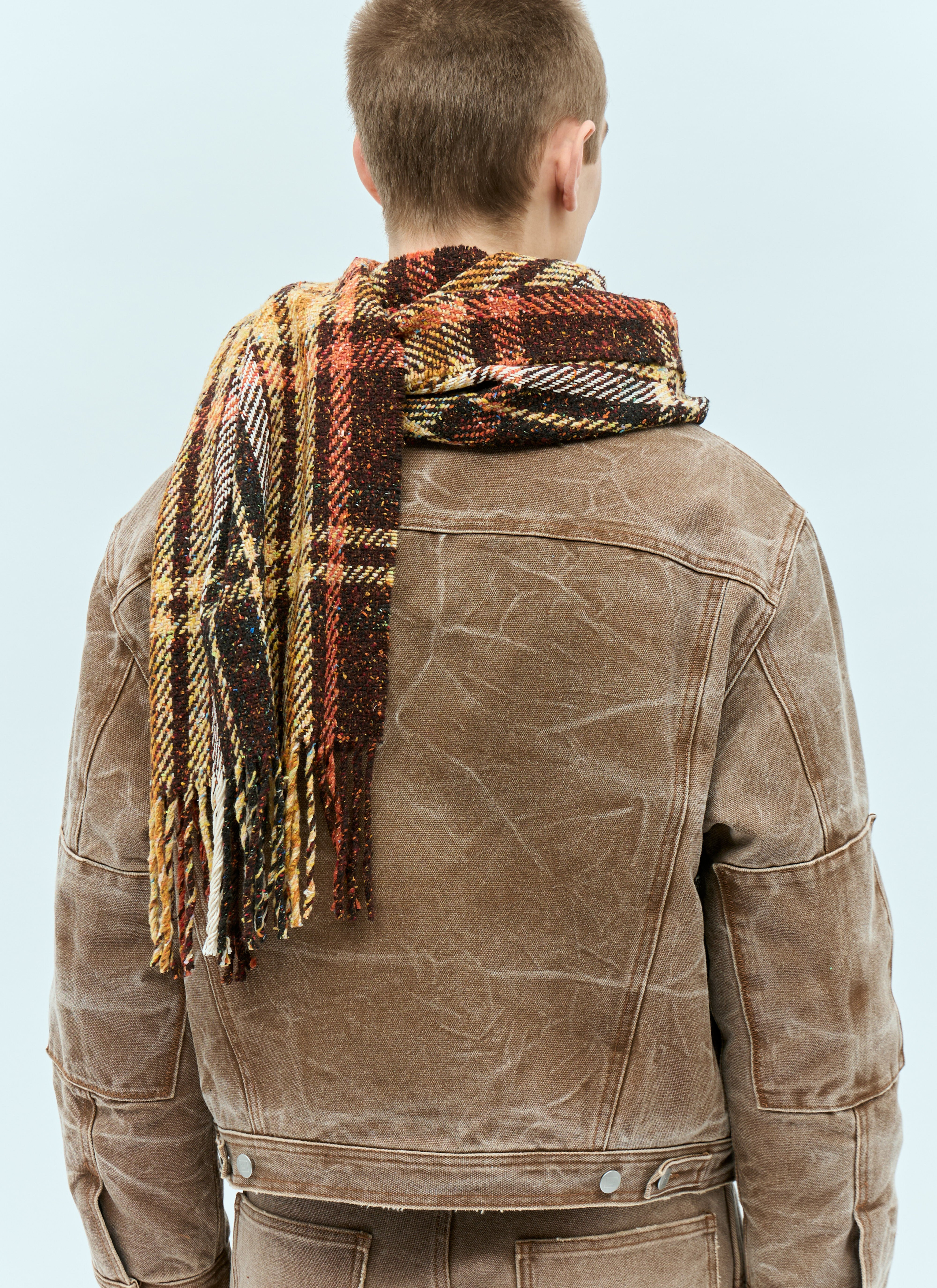 Plaid Fringe Scarf - 3