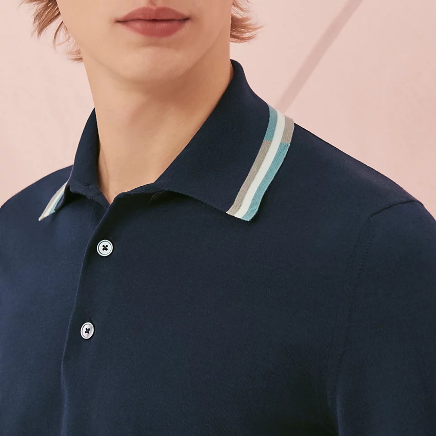 "Rayures & twist" V- neck polo shirt - 3