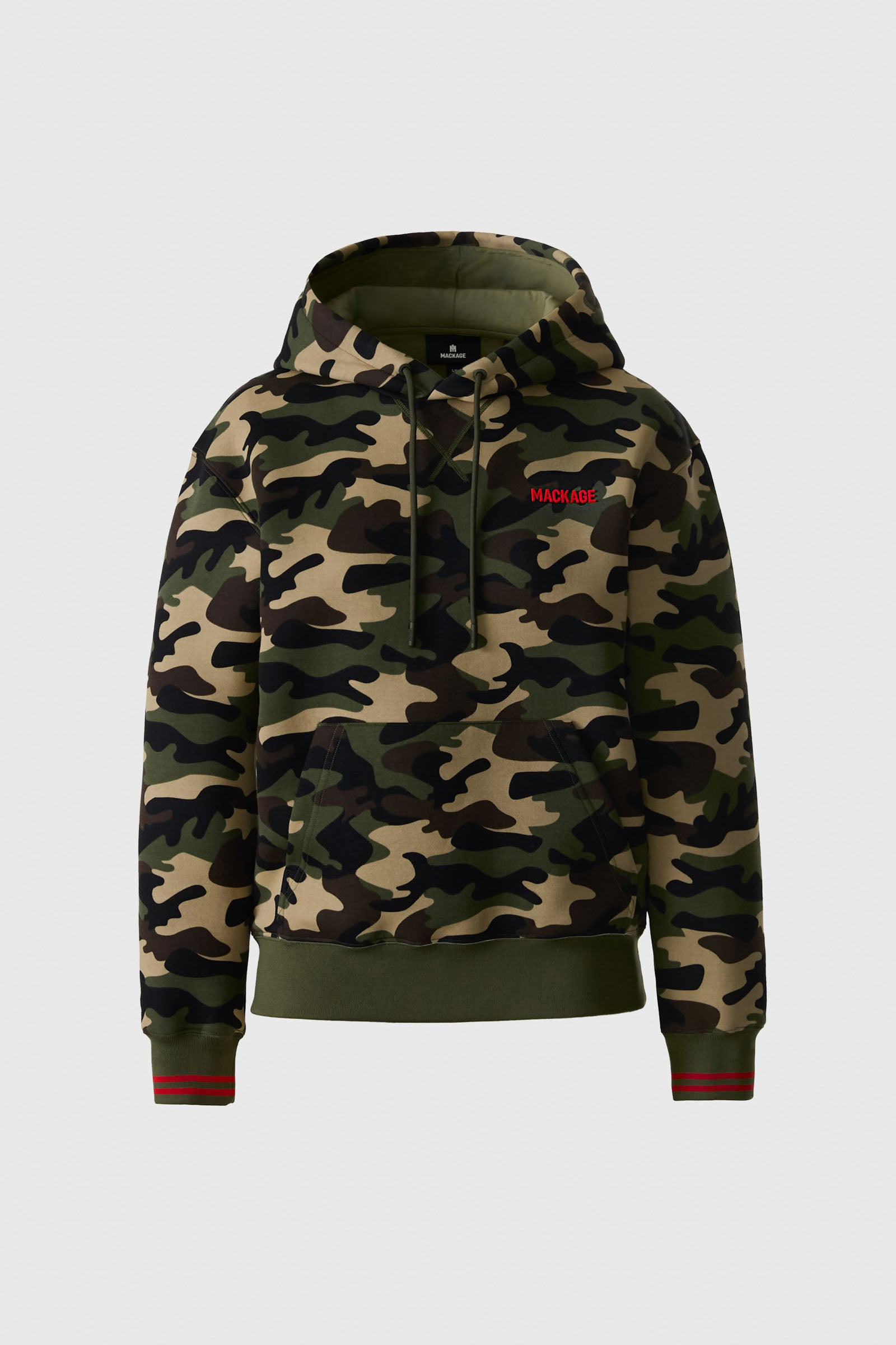 KRYSTIANA-CAMO Double-Face Jersey Hoodie with Camo Print - 2