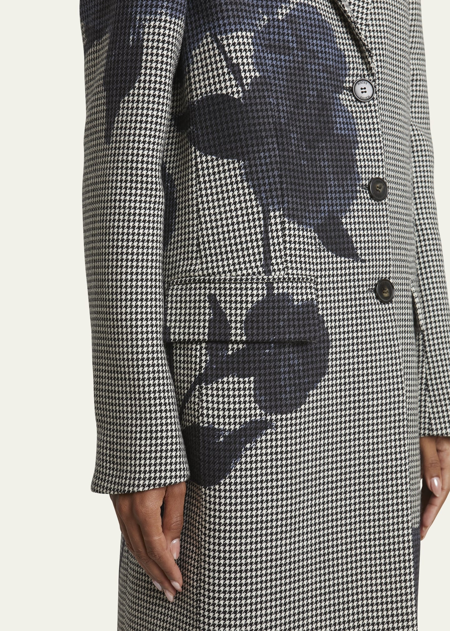 Long Overprinted Virgin Wool Coat - 5