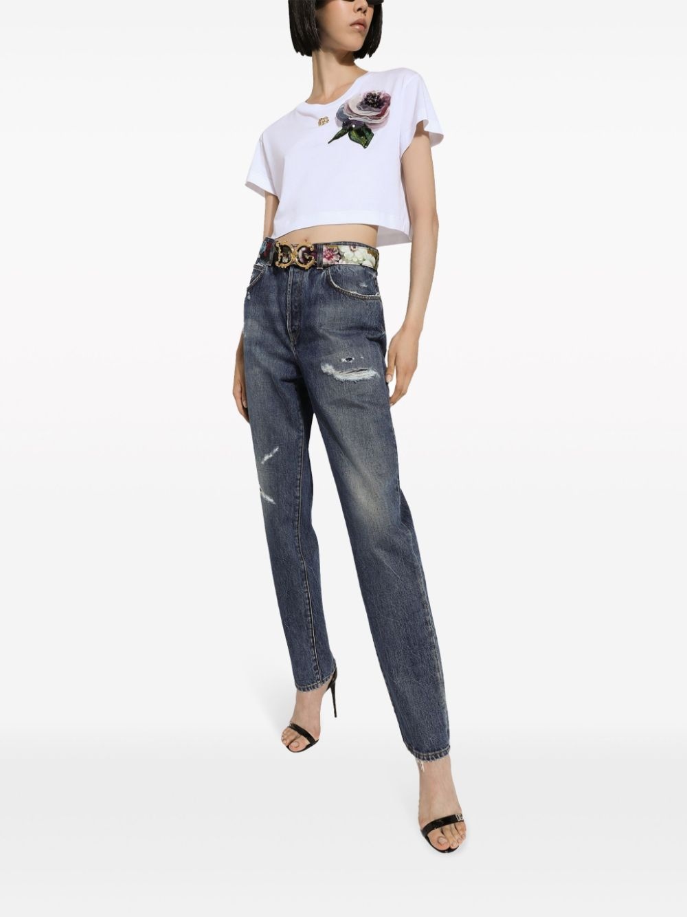 ripped-detail boyfriend-fit jeans - 2