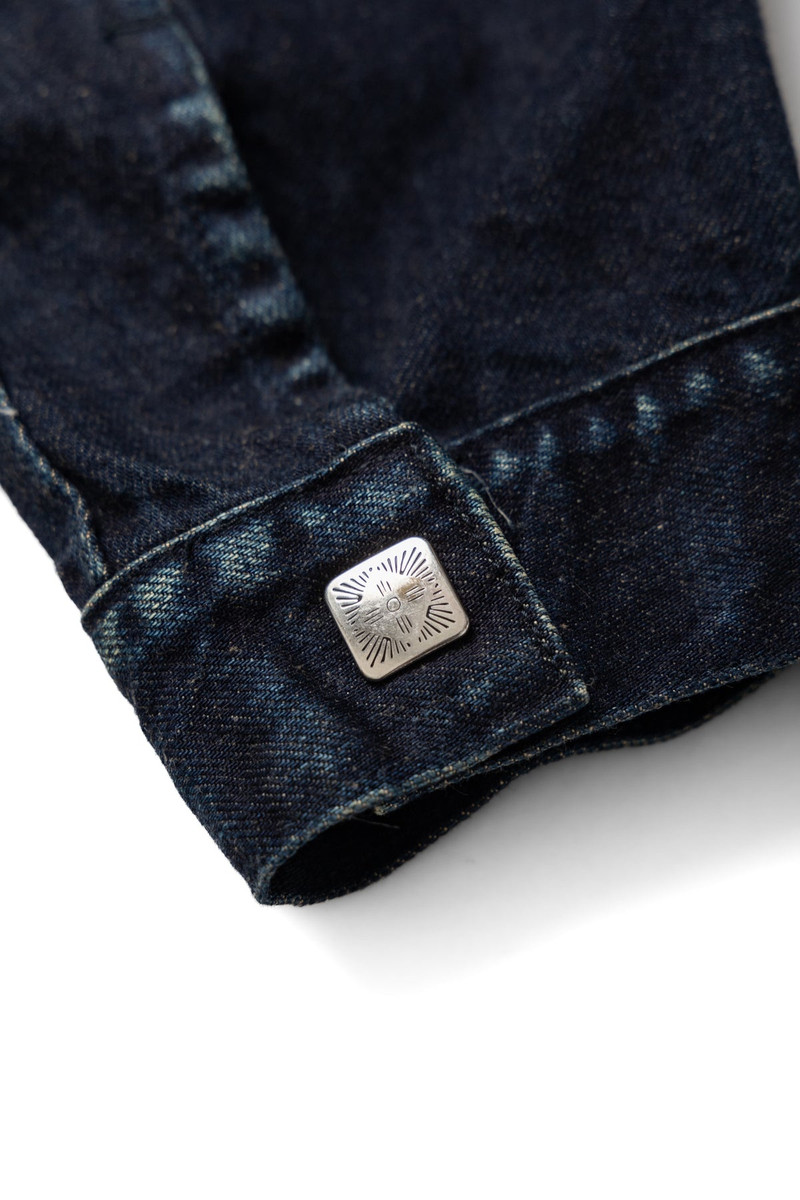 12oz YAGASURI Jacquard Denim CHIMAYO Drizzler JKT - Indigo 12