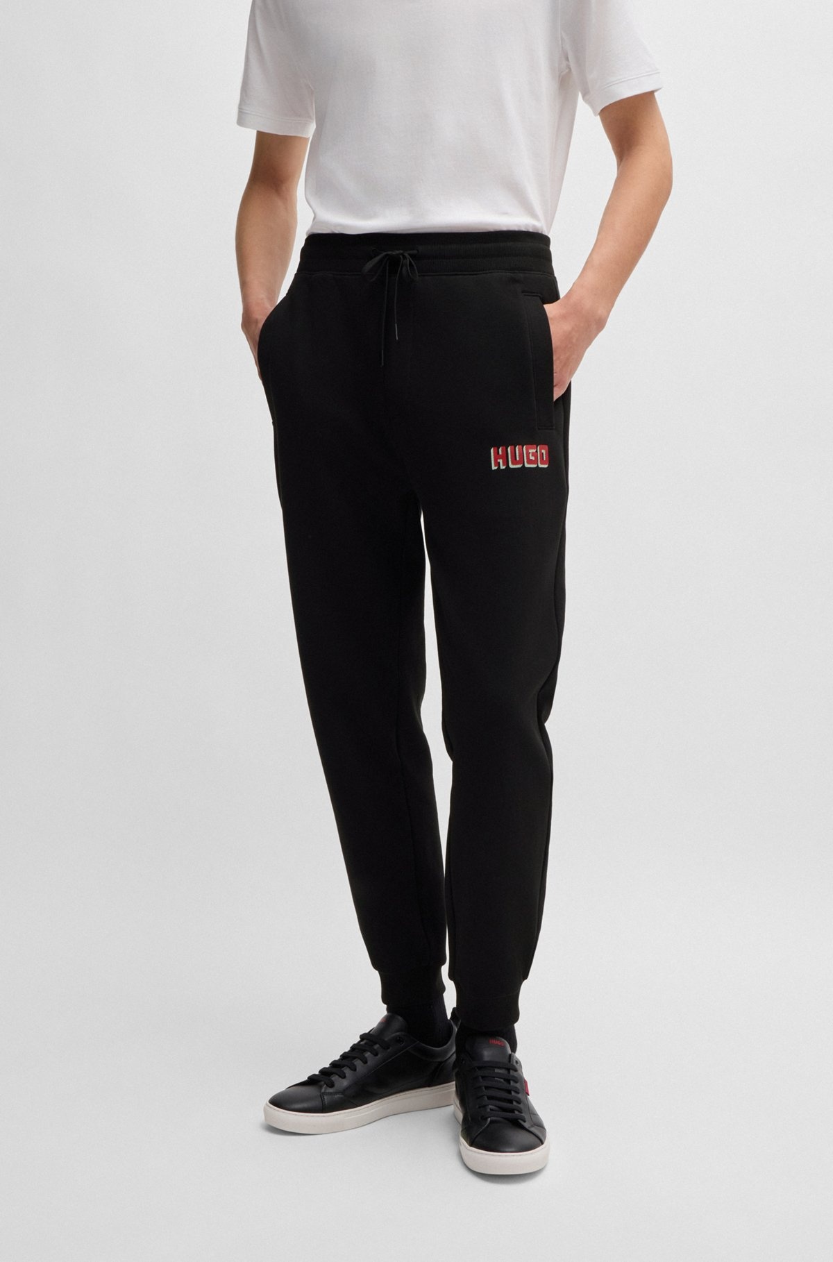COTTON-TERRY TRACKSUIT BOTTOMS WITH LOGO PRINT - 2