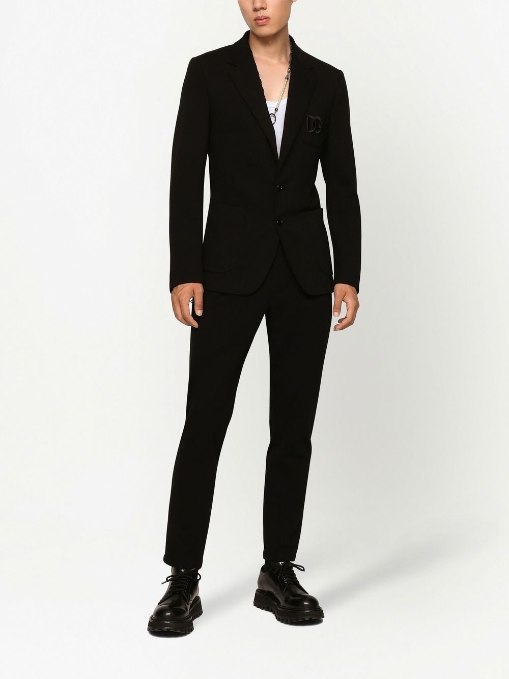 DG Essentials logo-embroidered blazer - 3