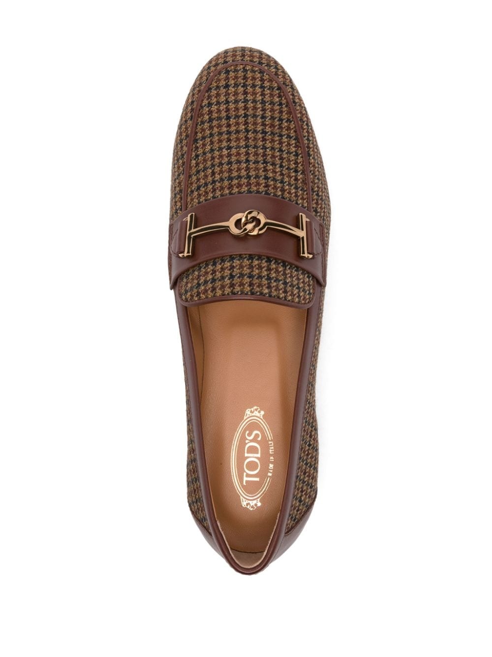 Horsebit-detail houndstooth loafers - 4