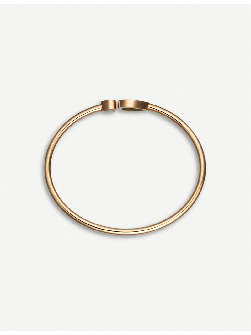 Happy Hearts 18ct rose-gold, onyx and diamond bangle bracelet 3