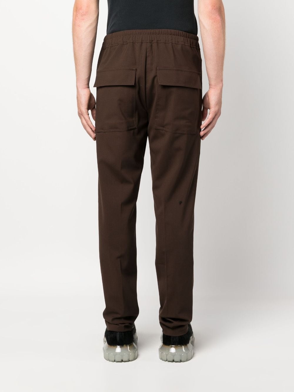 slim-cut drawstring-waistband trousers - 4