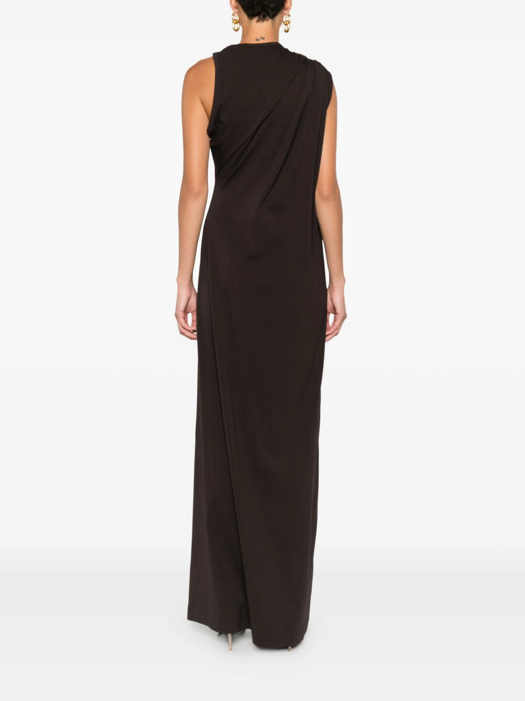 draped ring-detail maxi dress - 4