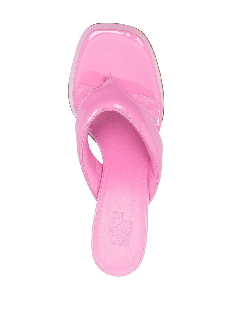 glossy-finish square-toe sandals 4