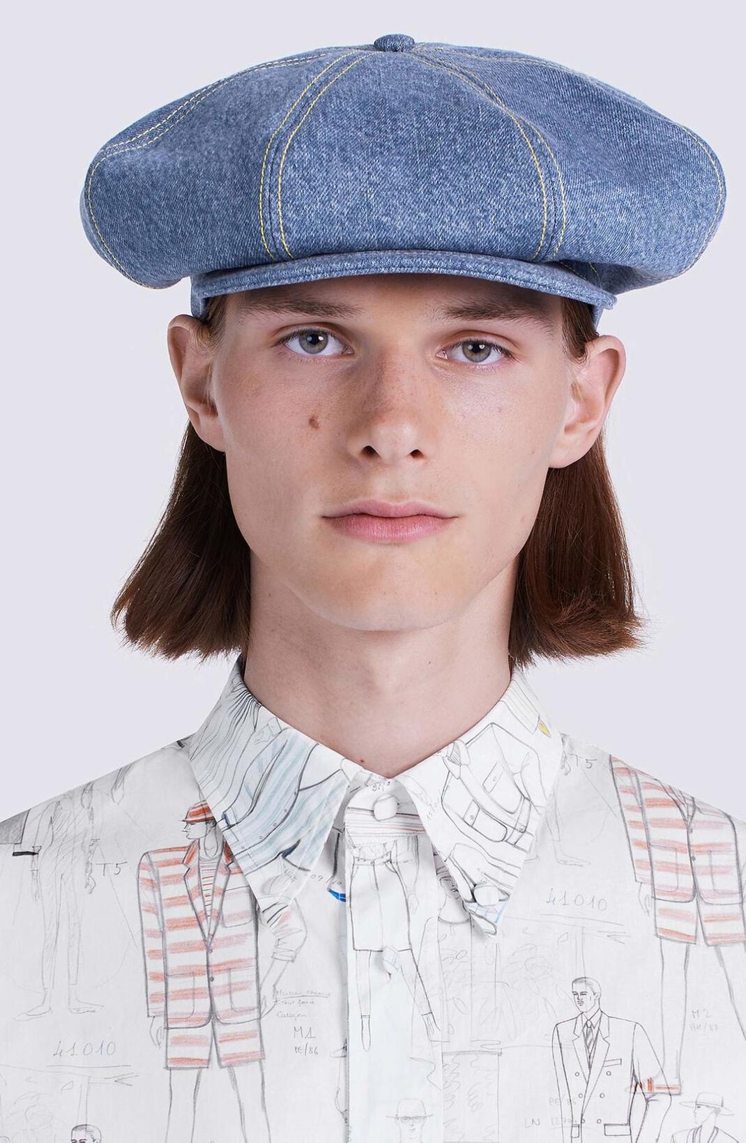 'Baker Boy' denim flat cap - 3