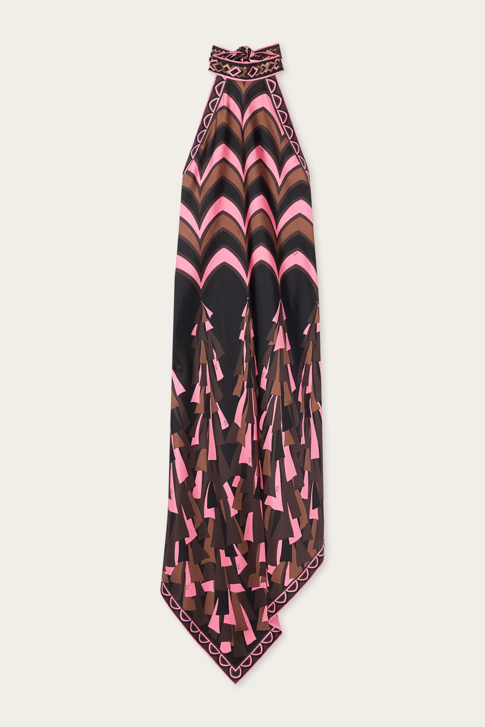 BAIADERA PRINT HALTERNECK SILK DRESS - 1