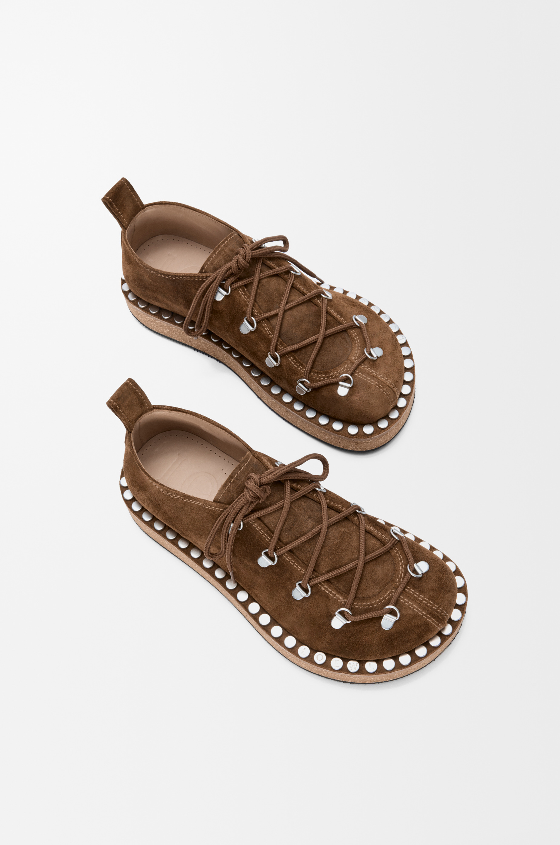 Rivet lace-up in suede calfskin - 4