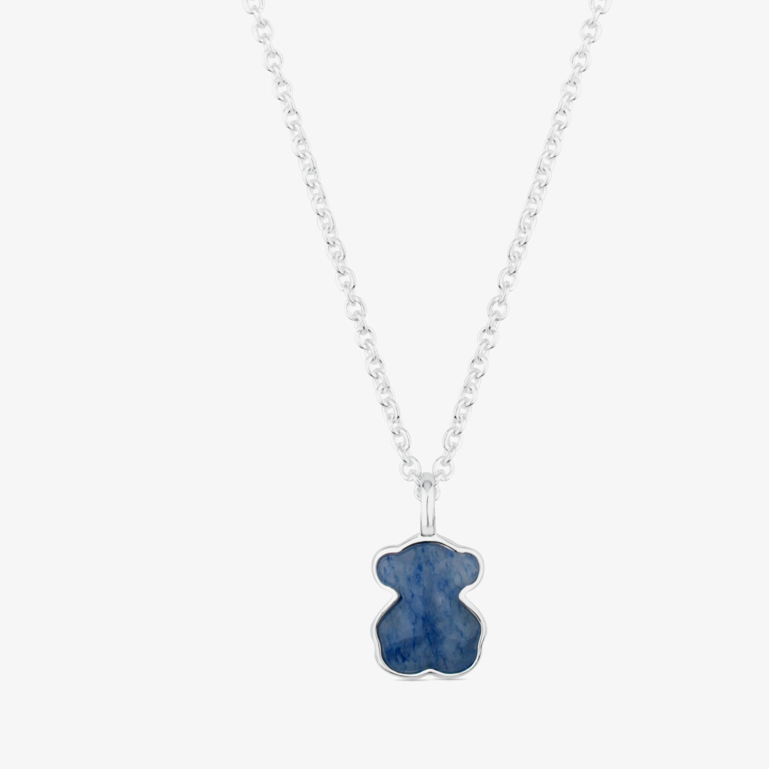 Silver New Color Necklace with Quartz with Dumortierite - 1
