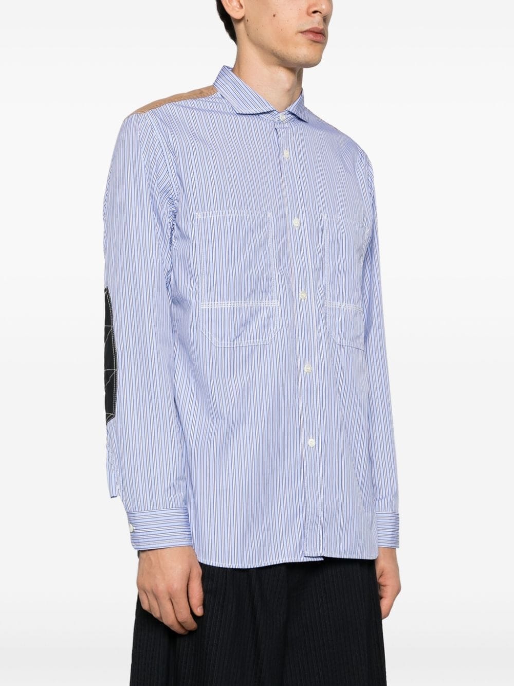 patchwork cotton-poplin shirt - 3