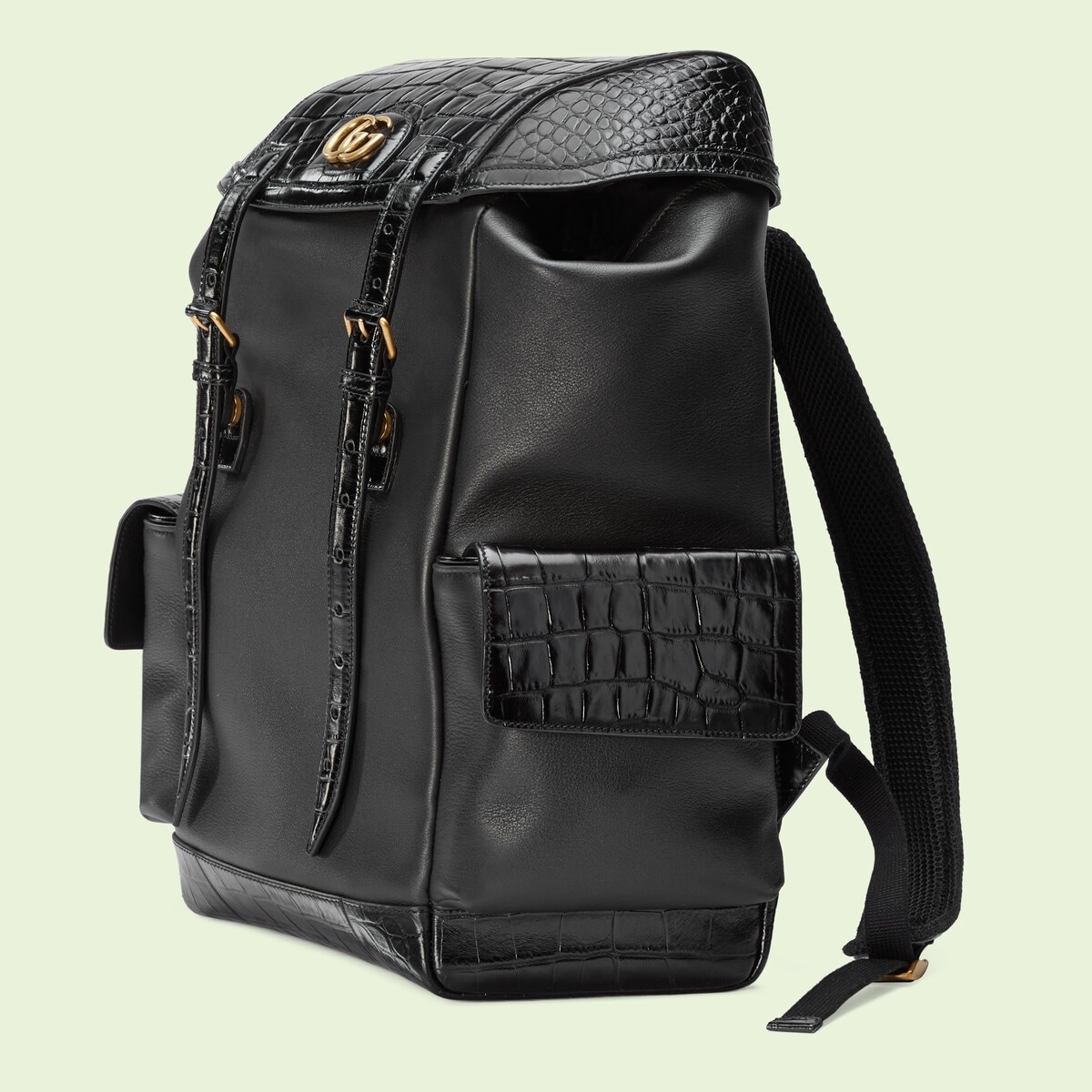 Crocodile trim backpack with Double G - 2