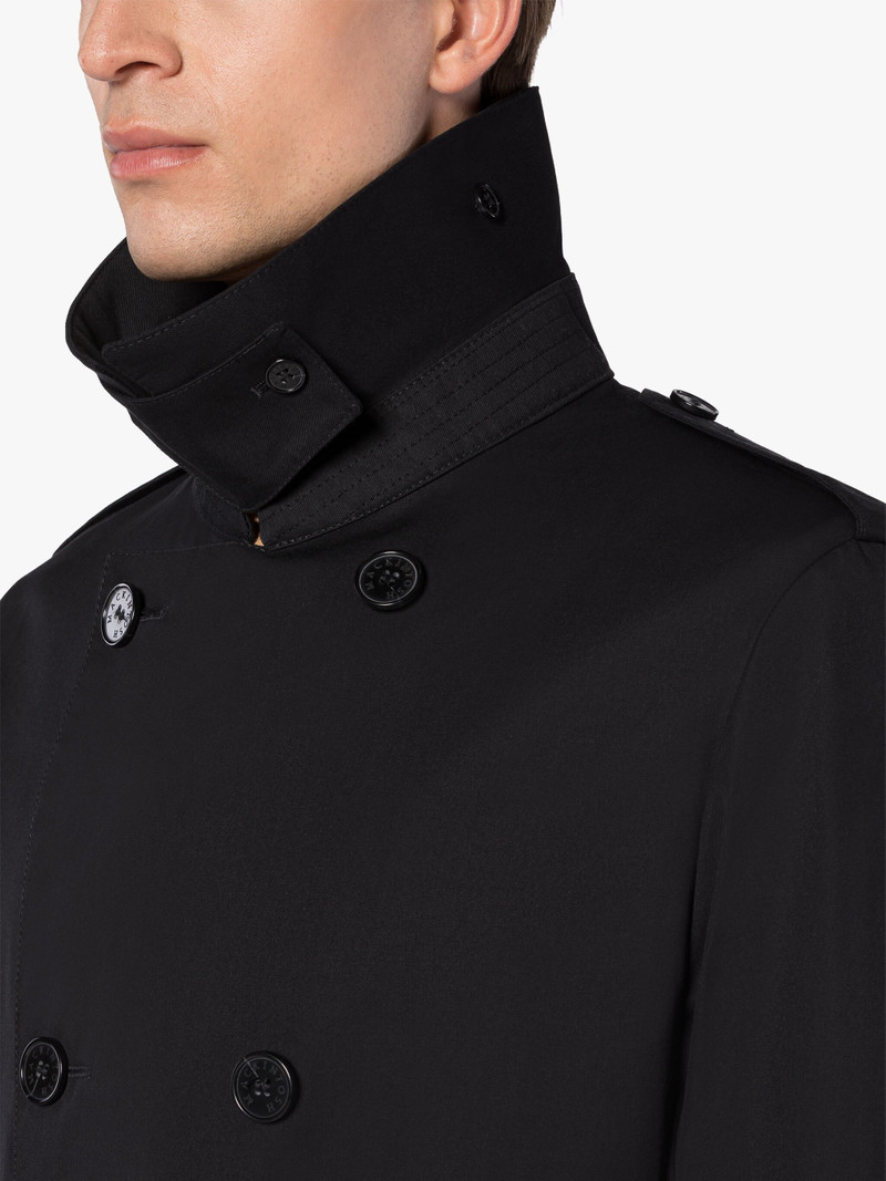 ST JOHN BLACK COTTON SHORT TRENCH COAT 5