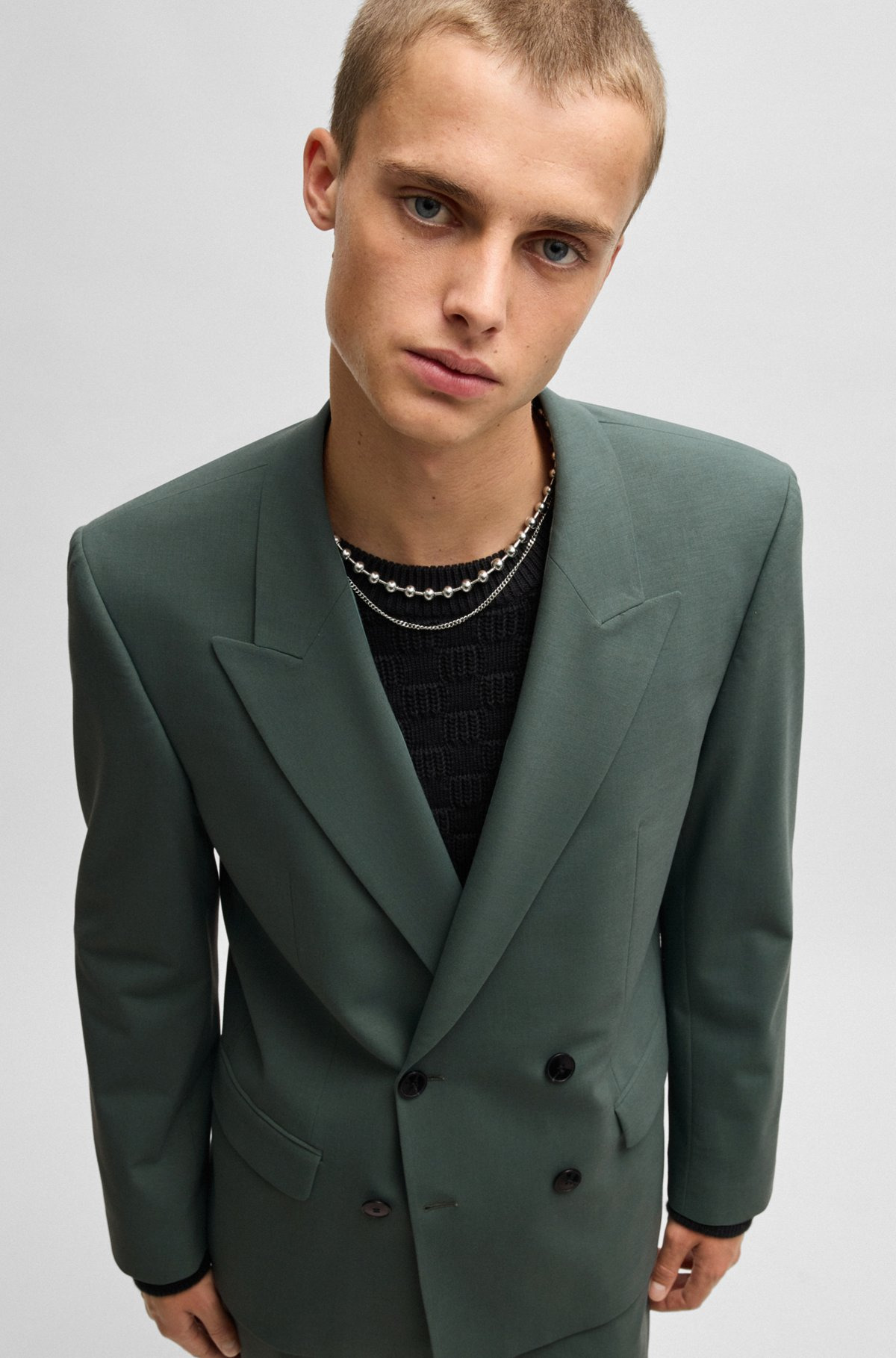 SLIM-FIT JACKET IN WOOL STRETCH POPLIN - 6