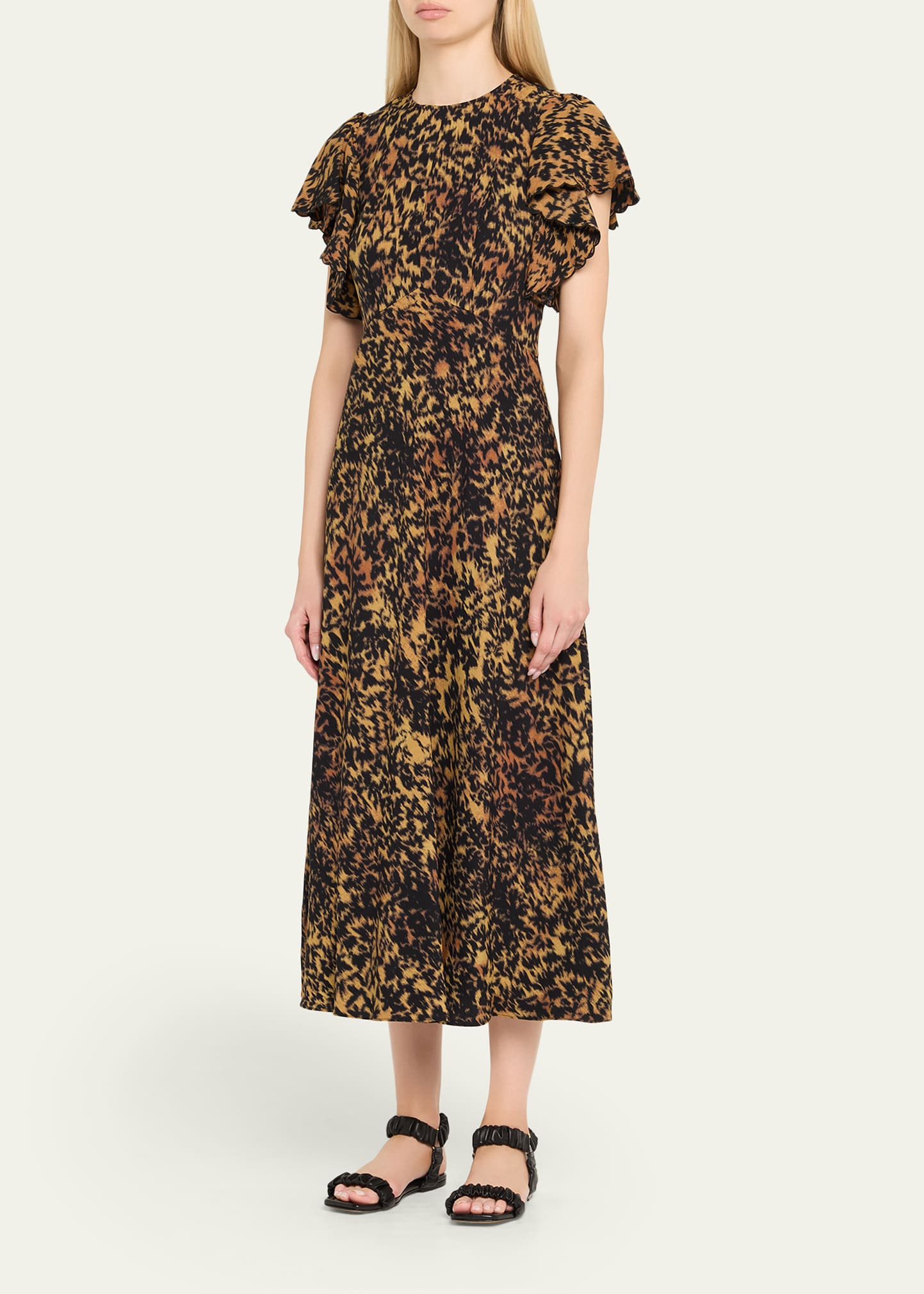Blithe Flutter-Sleeve Midi Dress - 4