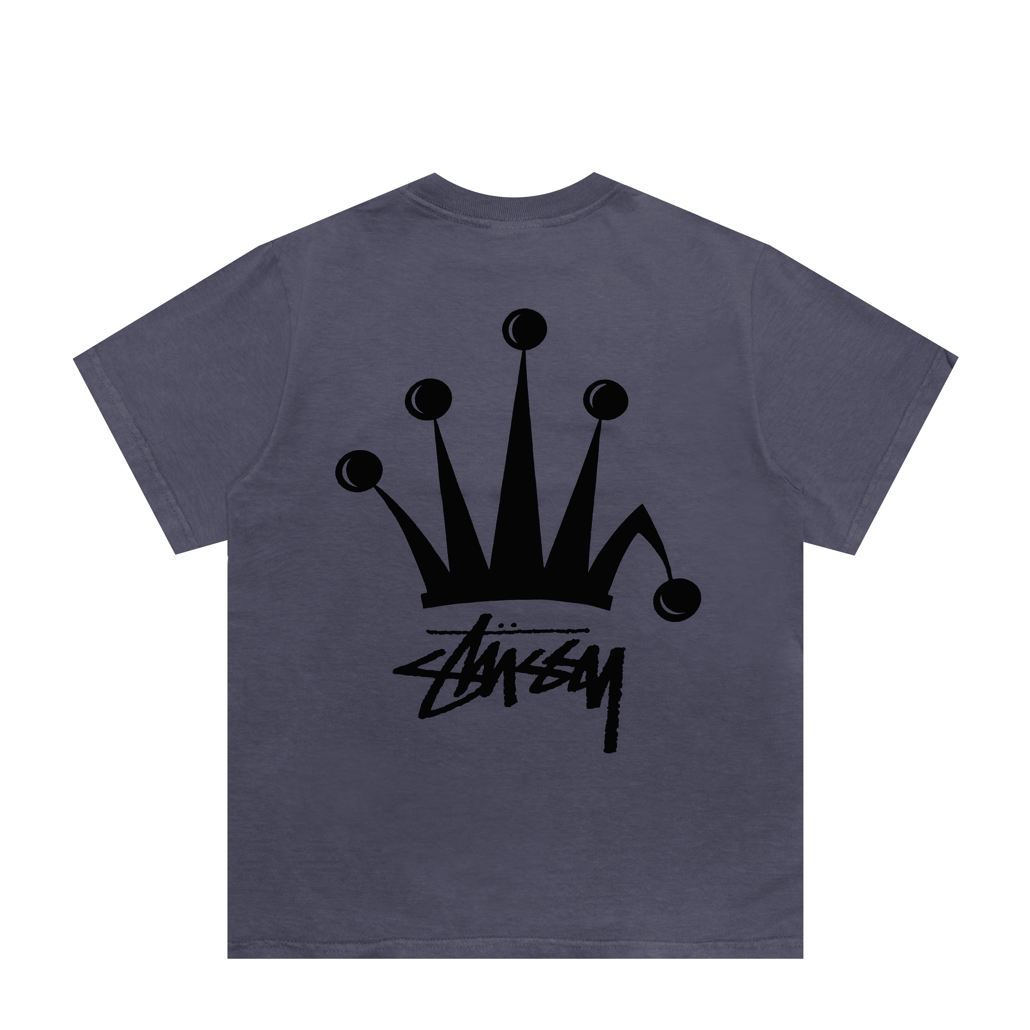 Stüssy REGAL CROWN PIGMENT DYED TEE - 1905002-INDIGO | REVERSIBLE