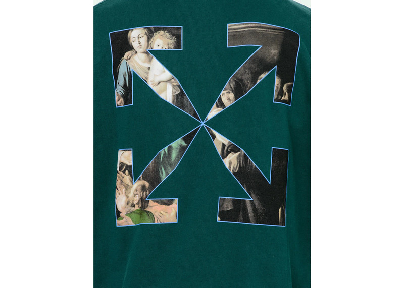 Off-White OFF-WHITE Oversize Fit Caravaggio Painting Hoodie Dark Green/Black outlook