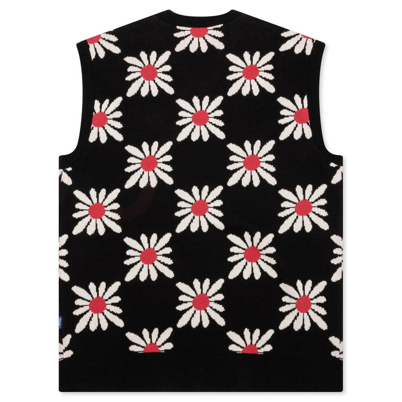 AWAKE NY CHECKERED FLORAL SWEATER VEST - BLACK FLORAL outlook