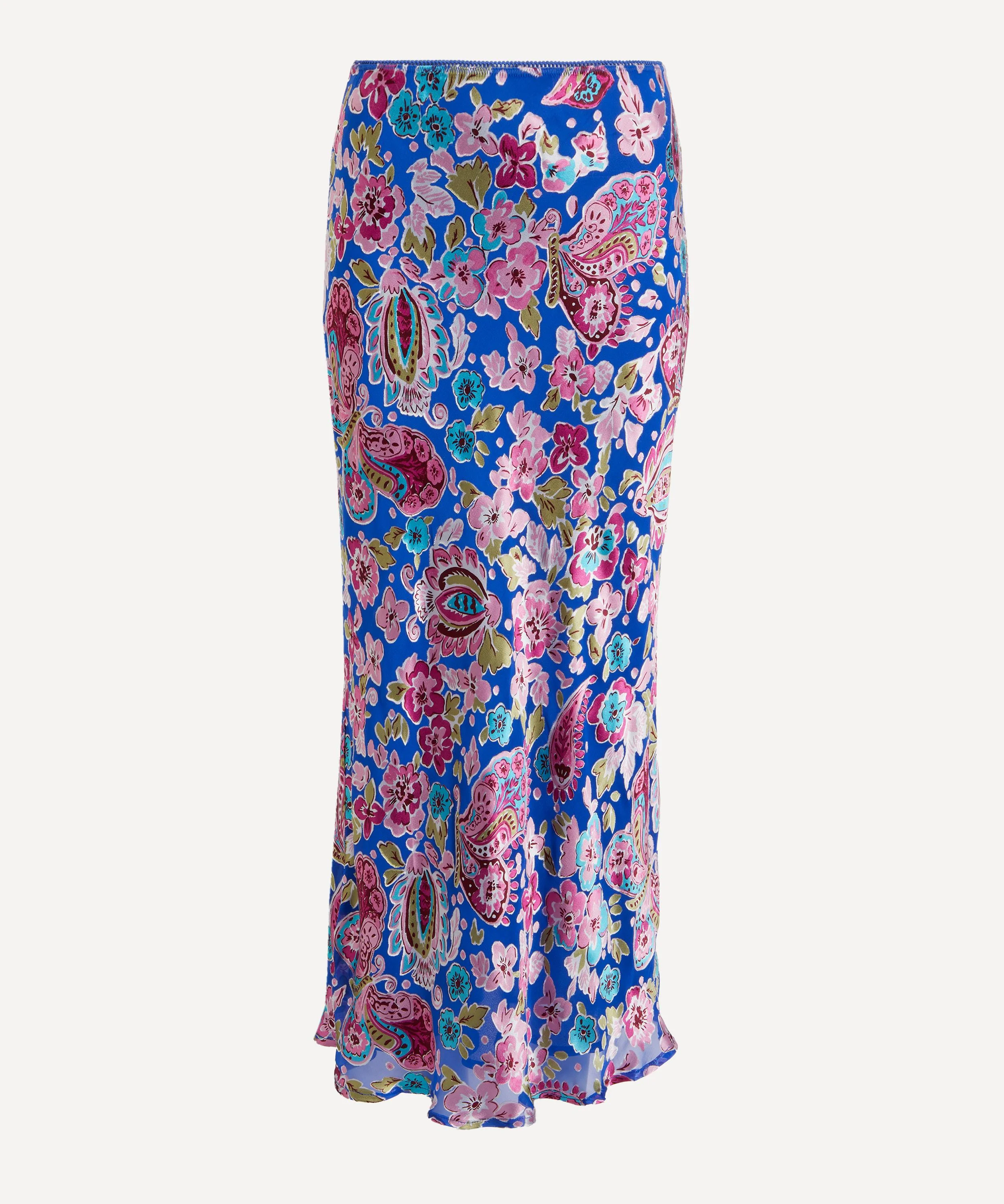 Ardith Floral Silk-Blend Midi Skirt - 1