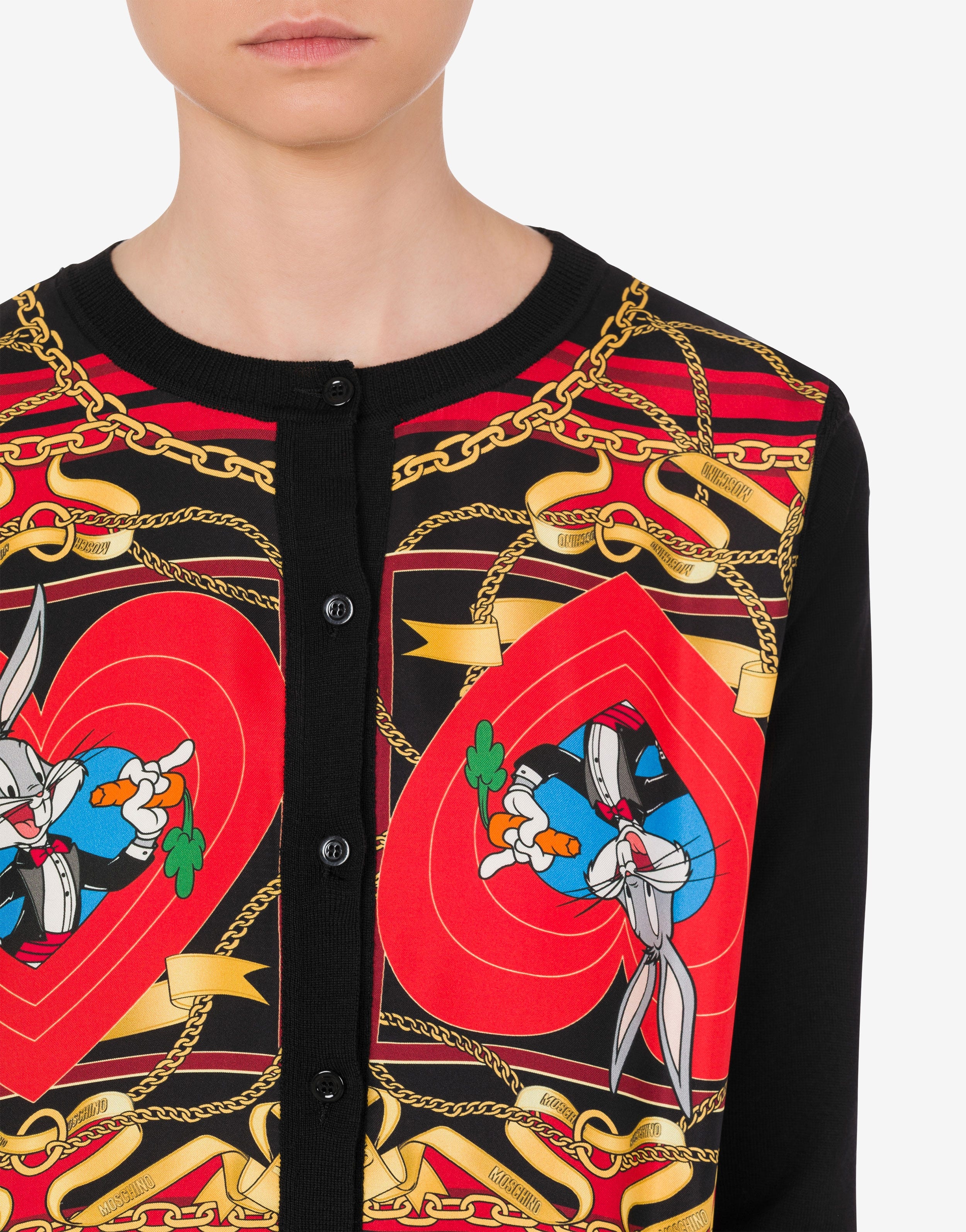 CHINESE NEW YEAR WOOL AND TWILL CARDIGAN - 4